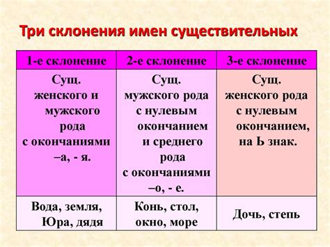 Особенности имен существительных 4 класса