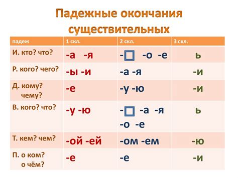 Употребление имен существительных 4 класса